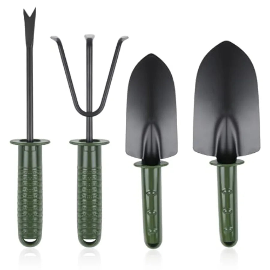 Garden Tool Set4 Pieces Garden Tools Including Hand Shovel Transplant Shovel Weeder and Hand Rake with Non-Slip Handle Idea for