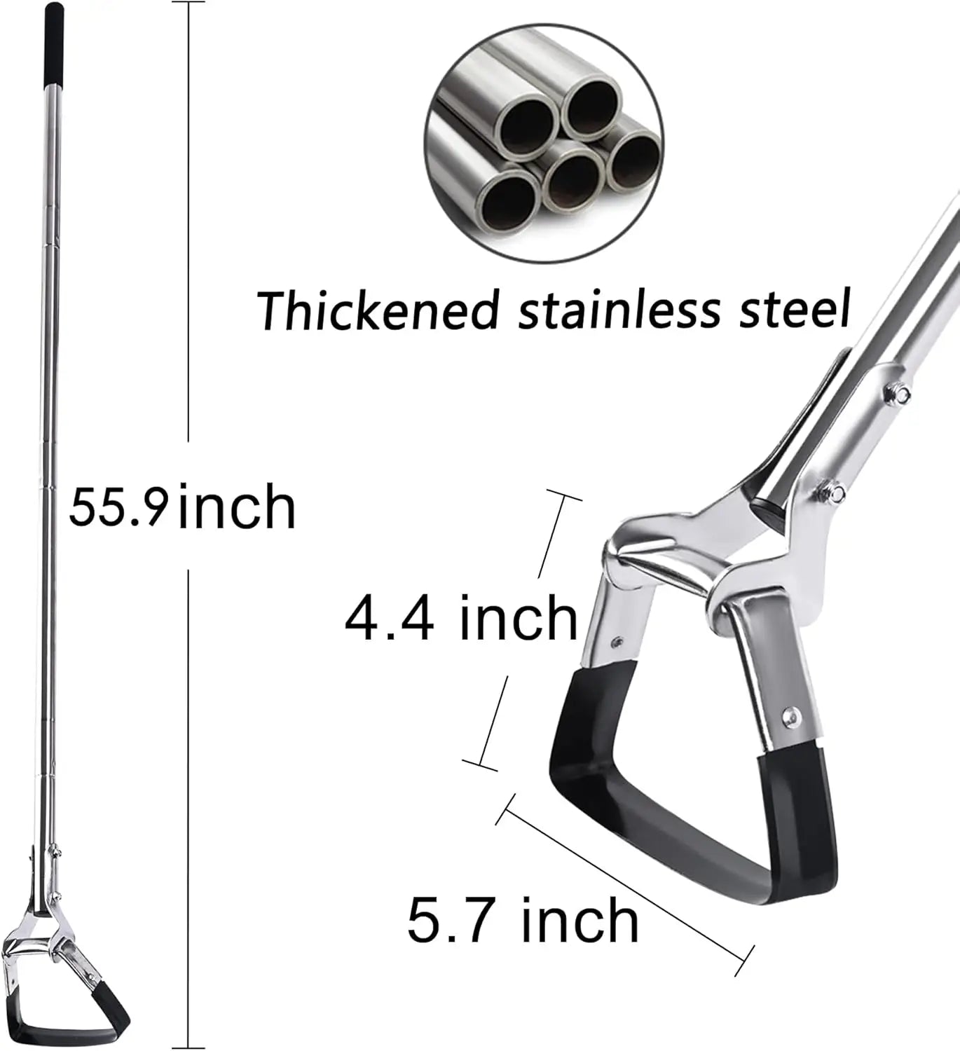 Garden Hoe 3-Height Adjustable 55.9 Inch Long Handle Weeding Tool, Stainless Steel Heavy Duty Scuffle Hoe for Lawn, Yard &
